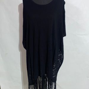 BCBG Fringe Sweater Poncho